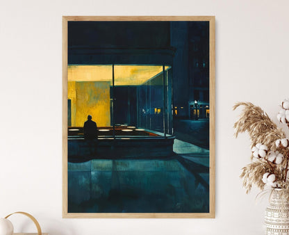 Affiche Vintage Inspirée d'Edward Hopper – Art mural élégant