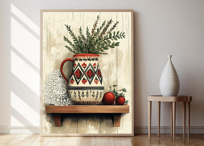 Affiche en céramique bulgare – Poster décor traditionnel de cuisine