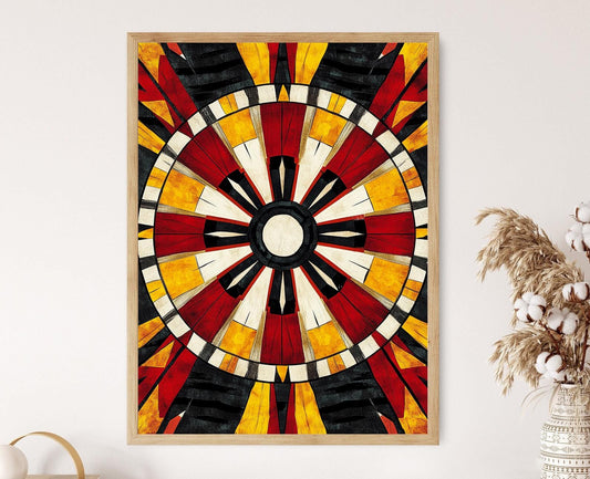 Affiche Roue Médicale Lakota – Poster Art Tribal Amérindien Équilibre