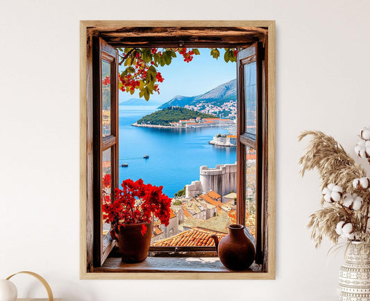 Affiche Dubrovnik – Poster Art de la ville et vue sur l'Adriatique