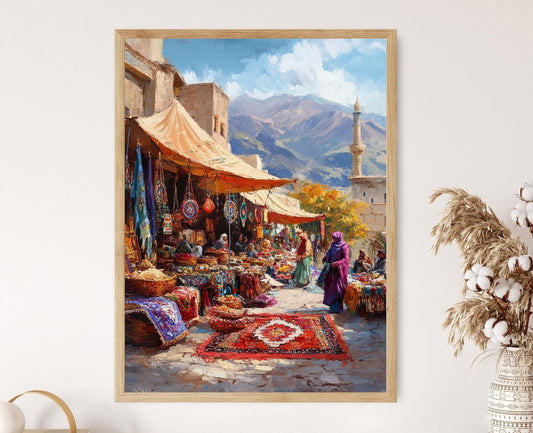 Affiche Marché kurde d'Erbil – Poster Tapis et Bijoux artisanaux