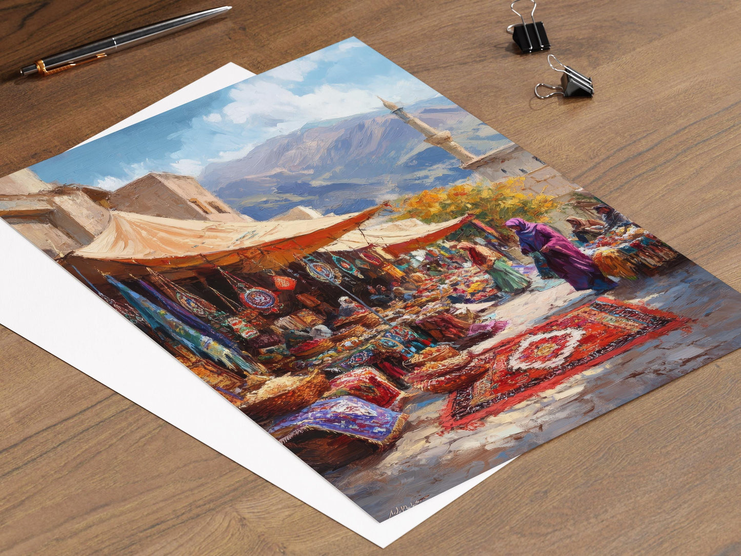 Affiche Marché kurde d'Erbil – Poster Tapis et Bijoux artisanaux