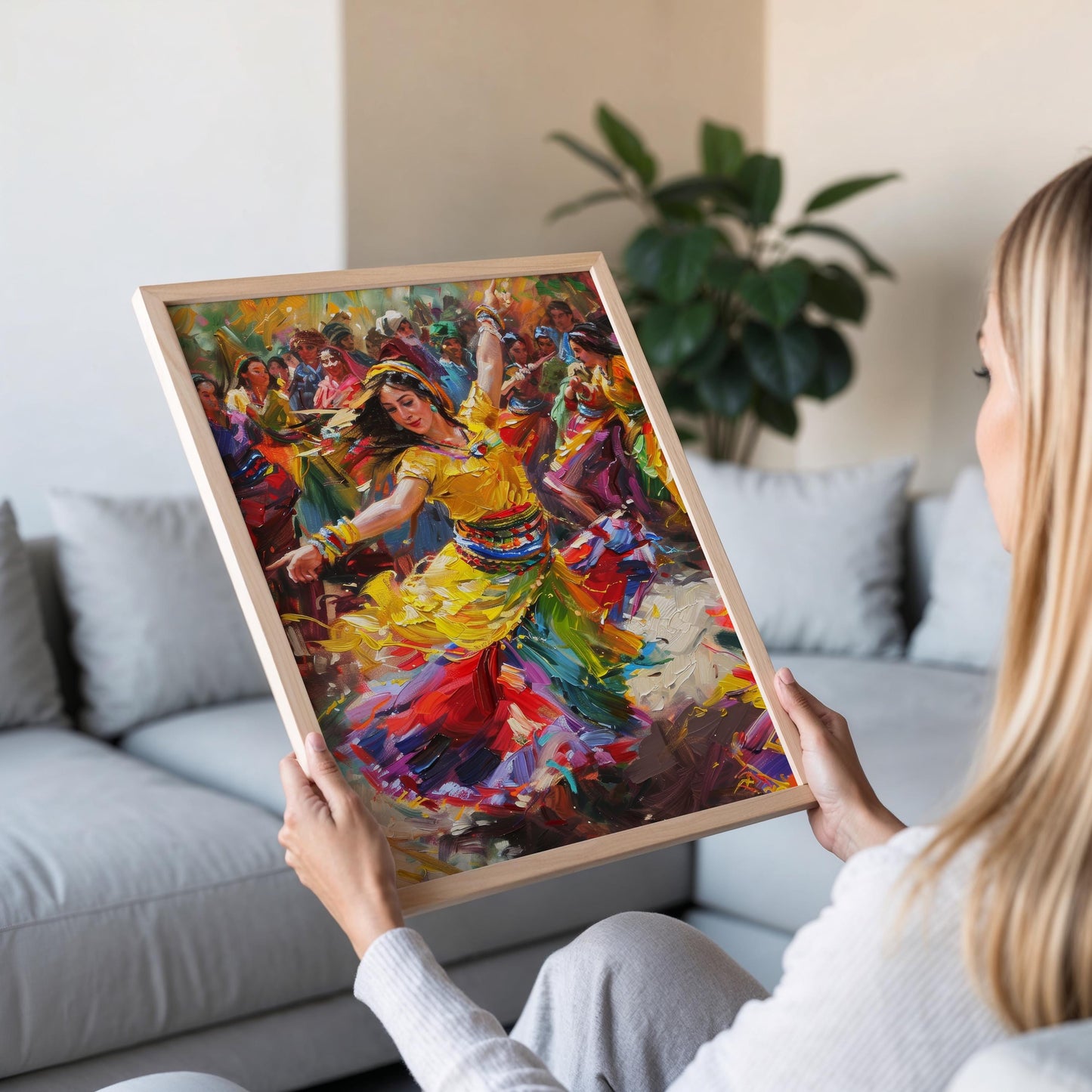 Affiche Danse Populaire Kurde – Art Héritage pour Salon, Célébration de Newroz