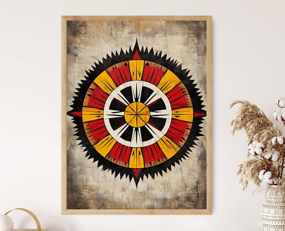 Affiche Roue de Médecine Lakota – Poster Décor Spirituel Amérindien