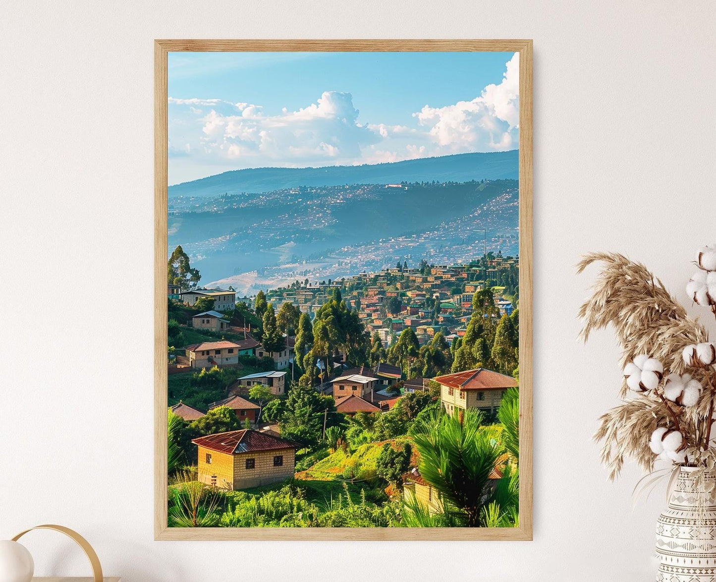 Affiche Kigali Rwanda – Poster Art Moderne des Collines et Nature