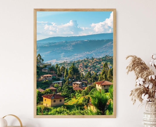 Affiche Kigali Rwanda – Poster Art Moderne des Collines et Nature