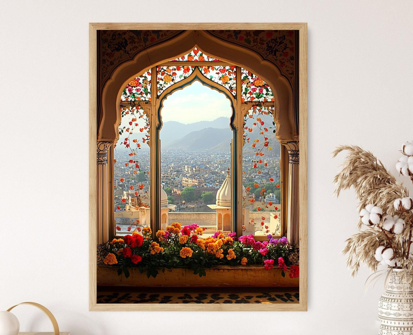 Affiche Jaipur – Poster Architecture de Rajasthan, Paysage Urbain Indien