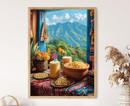 Affiche Atol de Elote – Art Print de la Boisson Traditionnelle au Maïs