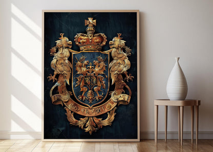 Affiche Blason – Poster Élégante Œuvre d'Art Historique pour Anniversaire