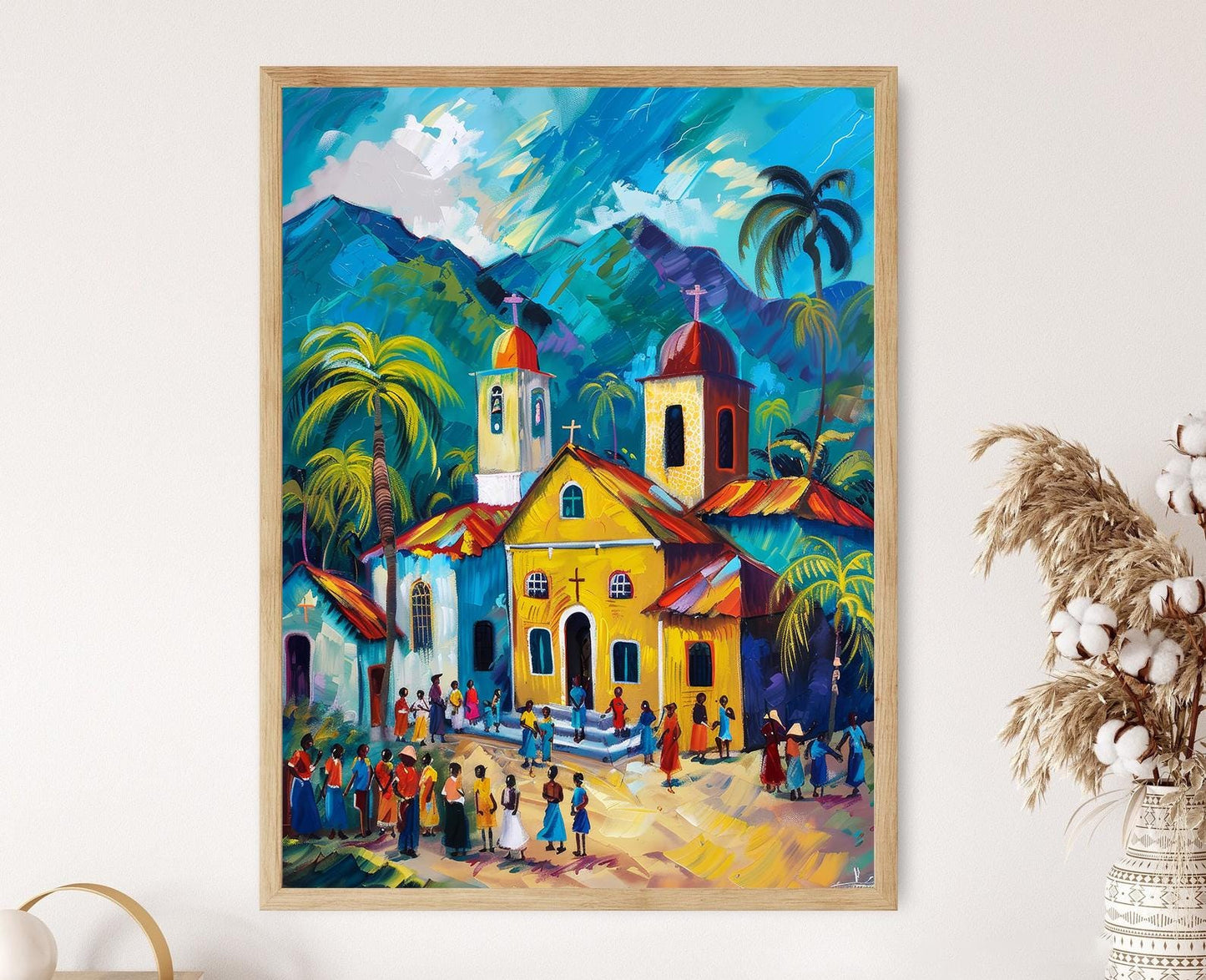 Affiche Église Haïtienne – Impression Artistique Culturelle, Cadeau Décoratif