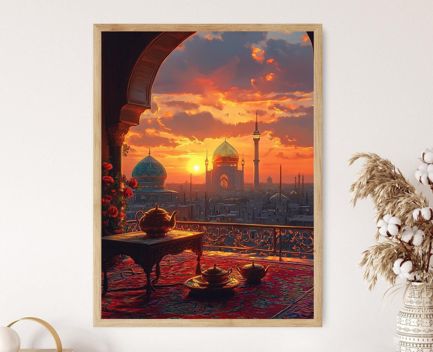 Affiche Illustrée de Mashhad – Vue du Sanctuaire Imam Reza