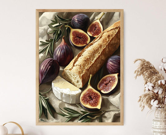 Affiche Baguette – Illustration de Brie et Figues en Art Print