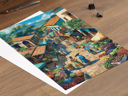 Affiche Marché Coloré d'El Salvador – Poster Scène Vivante