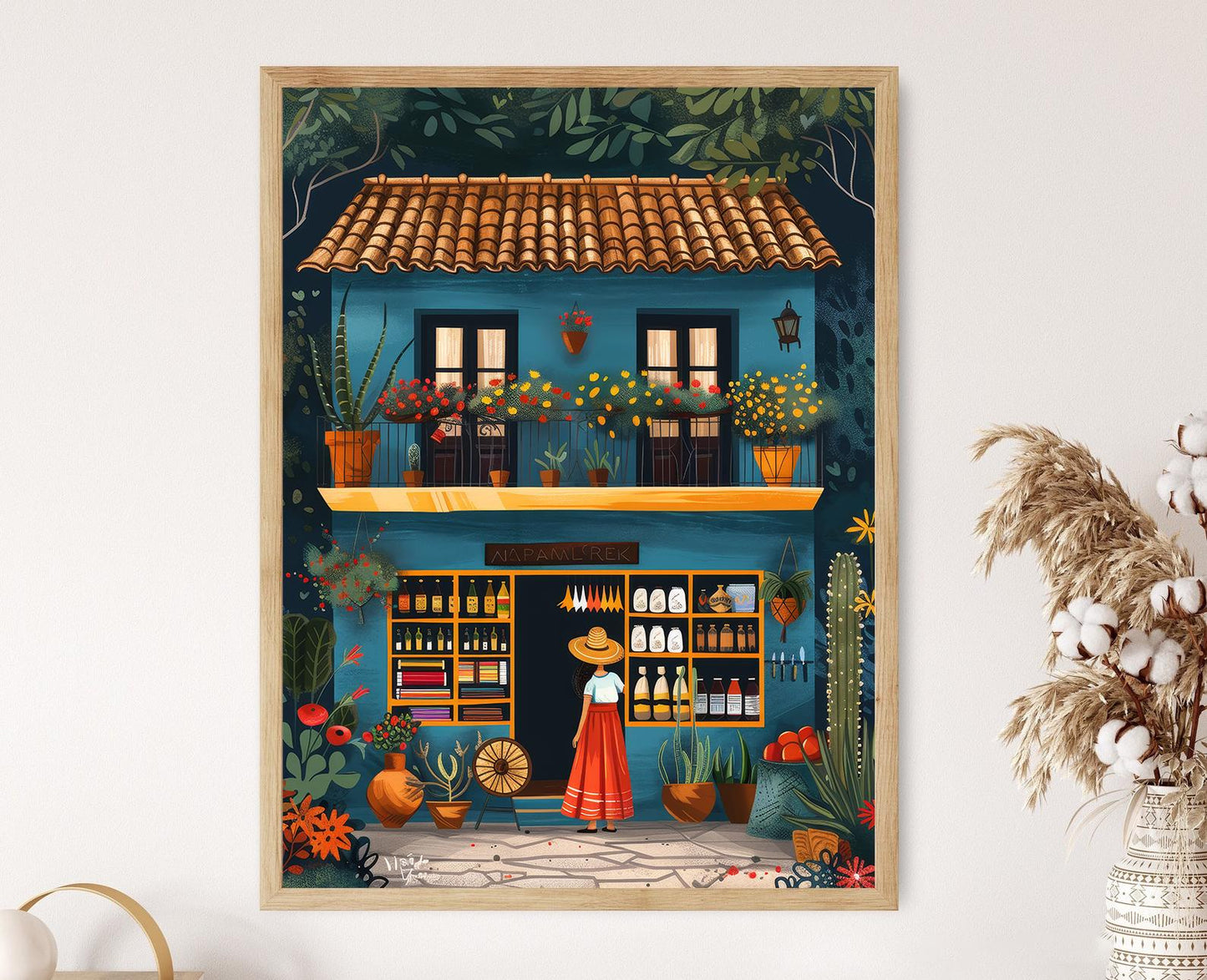 Affiche El Salvador – Poster Peinture Vibrante du Village