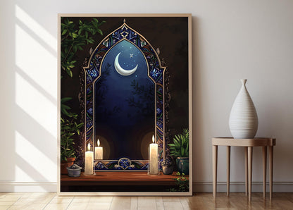 Affiche Miroir Islamique – Poster Art avec Cadre en Mosaïque