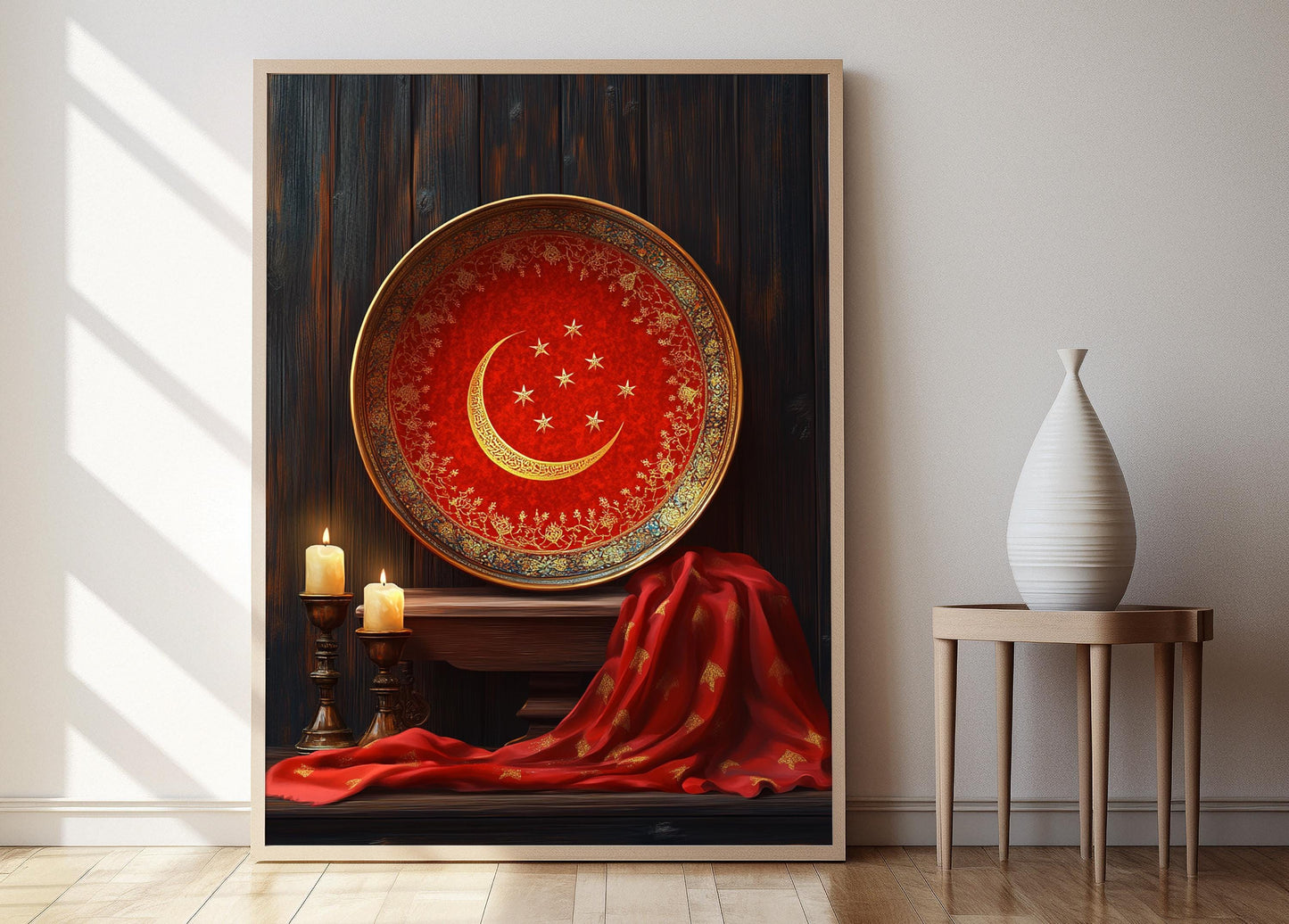 Affiche Culturelle – Art Print avec Motifs Étoile et Croissant