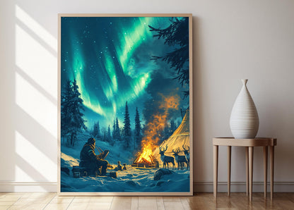 Affiche Khomus Yakut – Poster Art Musical de la Culture Sibérienne