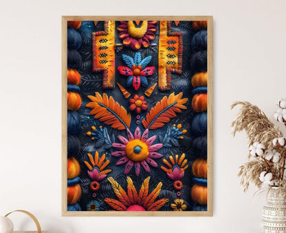 Affiche Navajo Géométrique – Décor Mur Artisanal Ethnique