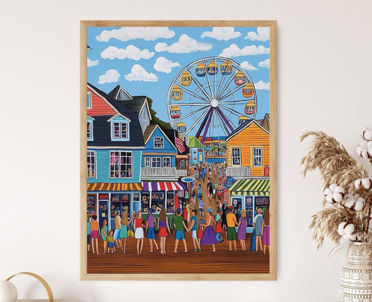 Affiche Plage d'Océan City – Impression d'art côtière estivale