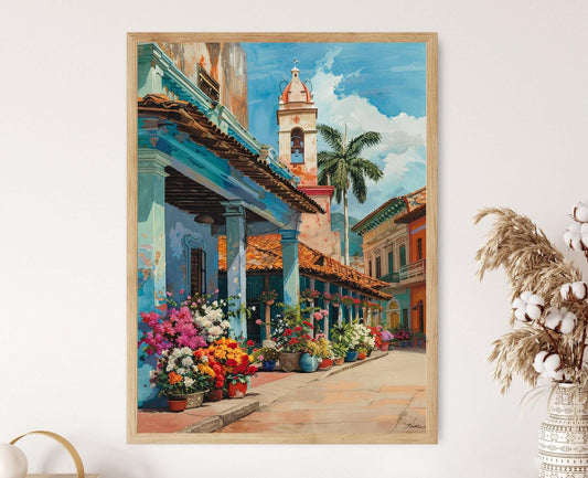 Affiche Scène de Rue à La Havane – Poster Décor Vintage de Cuba