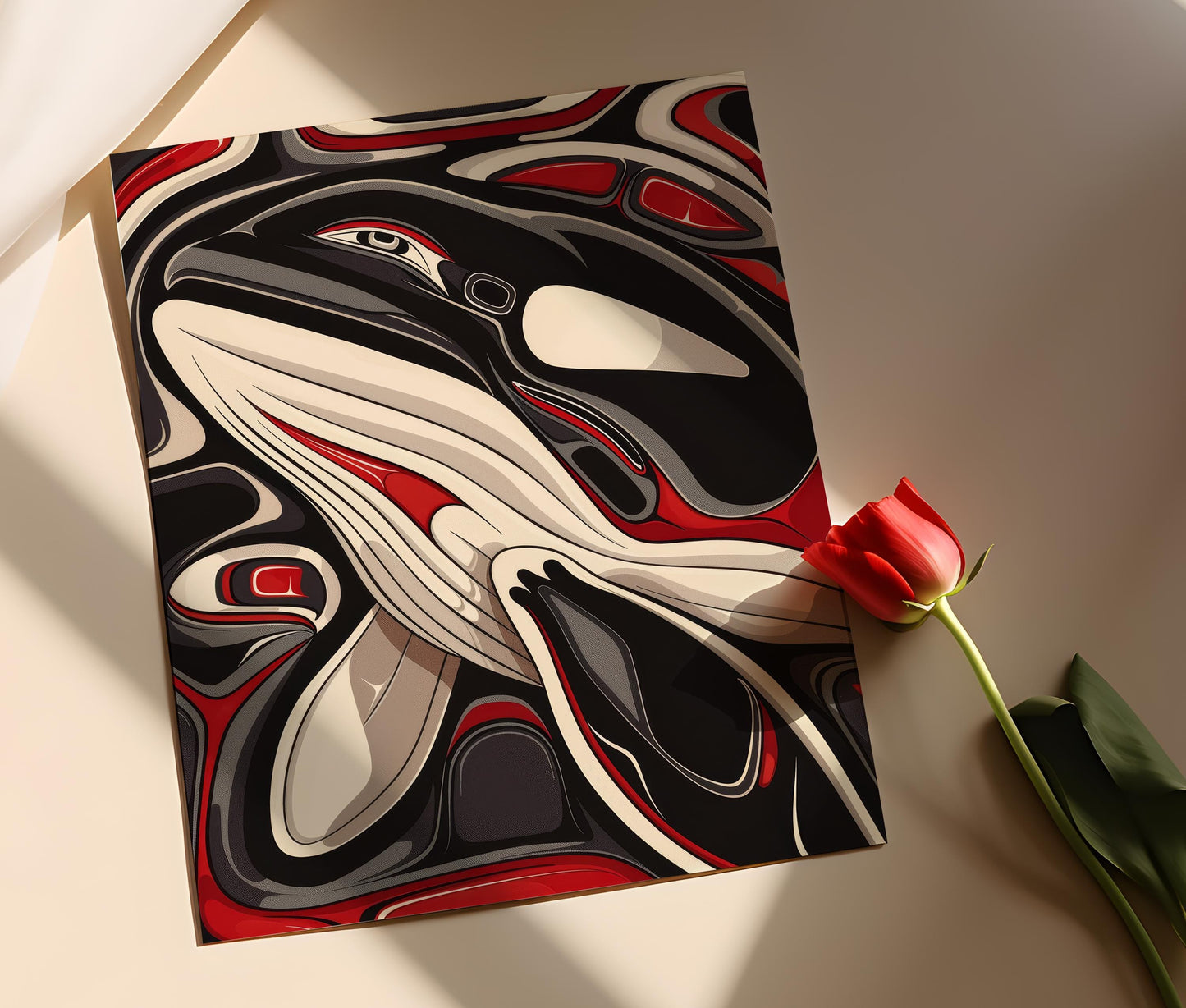 Affiche Orca – Art Tribal Haida avec Symbolisme Puissant