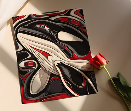 Affiche Orca – Art Tribal Haida avec Symbolisme Puissant