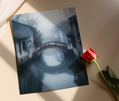 Affiche Zhouzhuang – Poster Impression Artistique de la Ville d'Eau en Chine