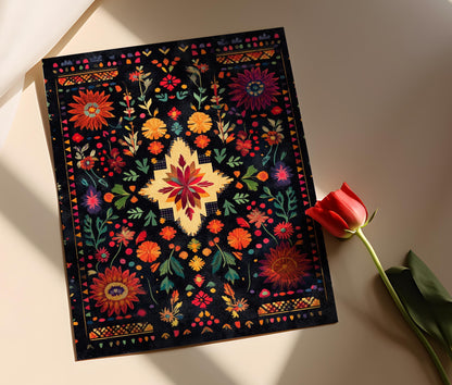 Affiche Tatreez Palestinienne – Art mural traditionnel en broderie