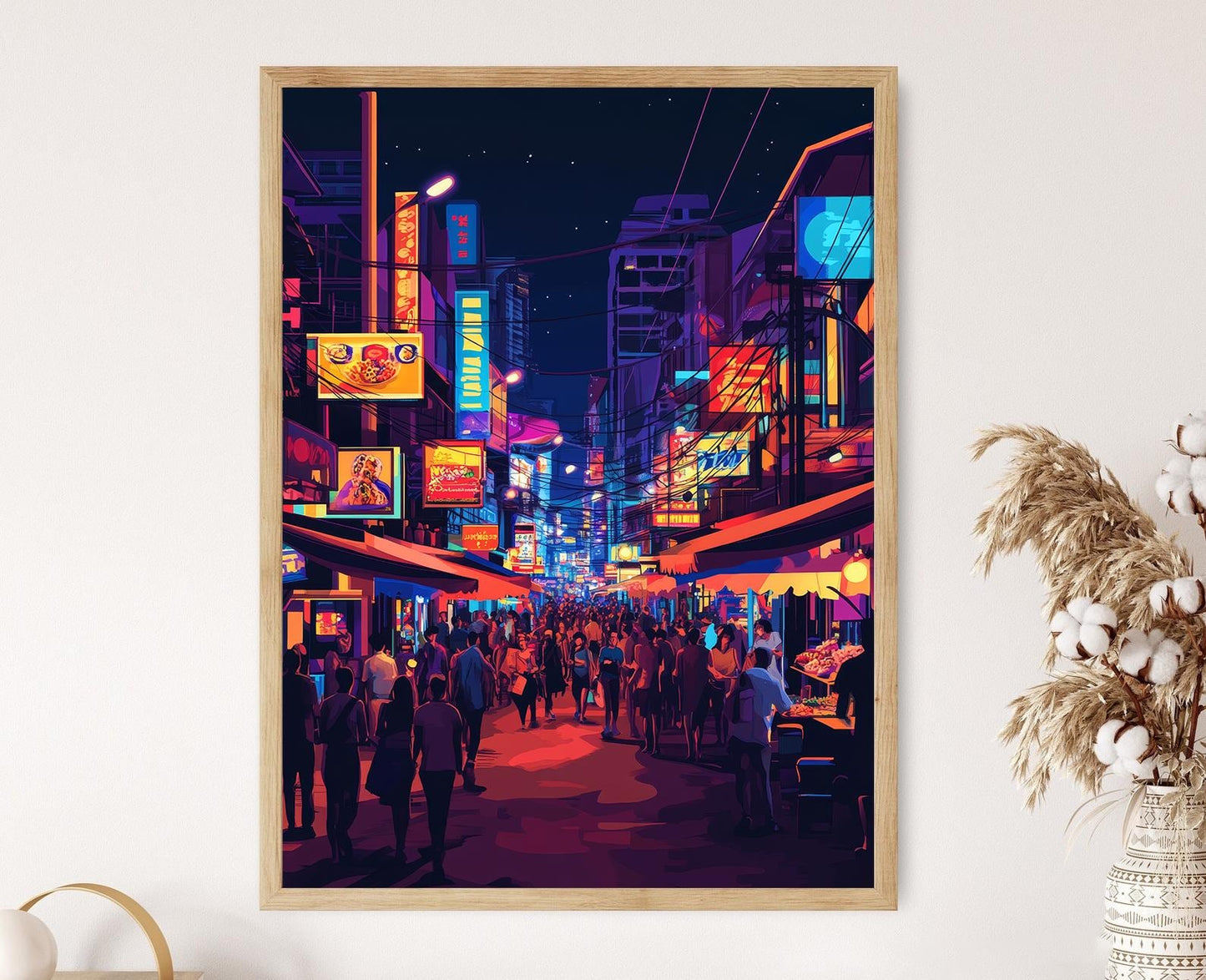 Affiche Pattaya – Poster Art de la Rue, Lumières Néon, Énergie Nocturne