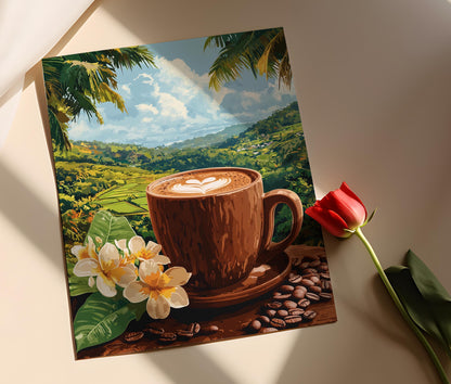 Affiche Chocolat Chaud au Costa Rica – Poster Art Héritage Tropical