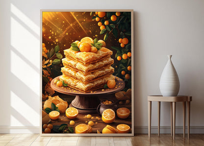 Affiche Baklava Libanaise – Illustration Festive de Dessert Colorée
