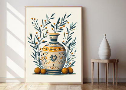 Affiche Huile d'Olive Libanaise – Illustration Minimaliste pour Cuisine