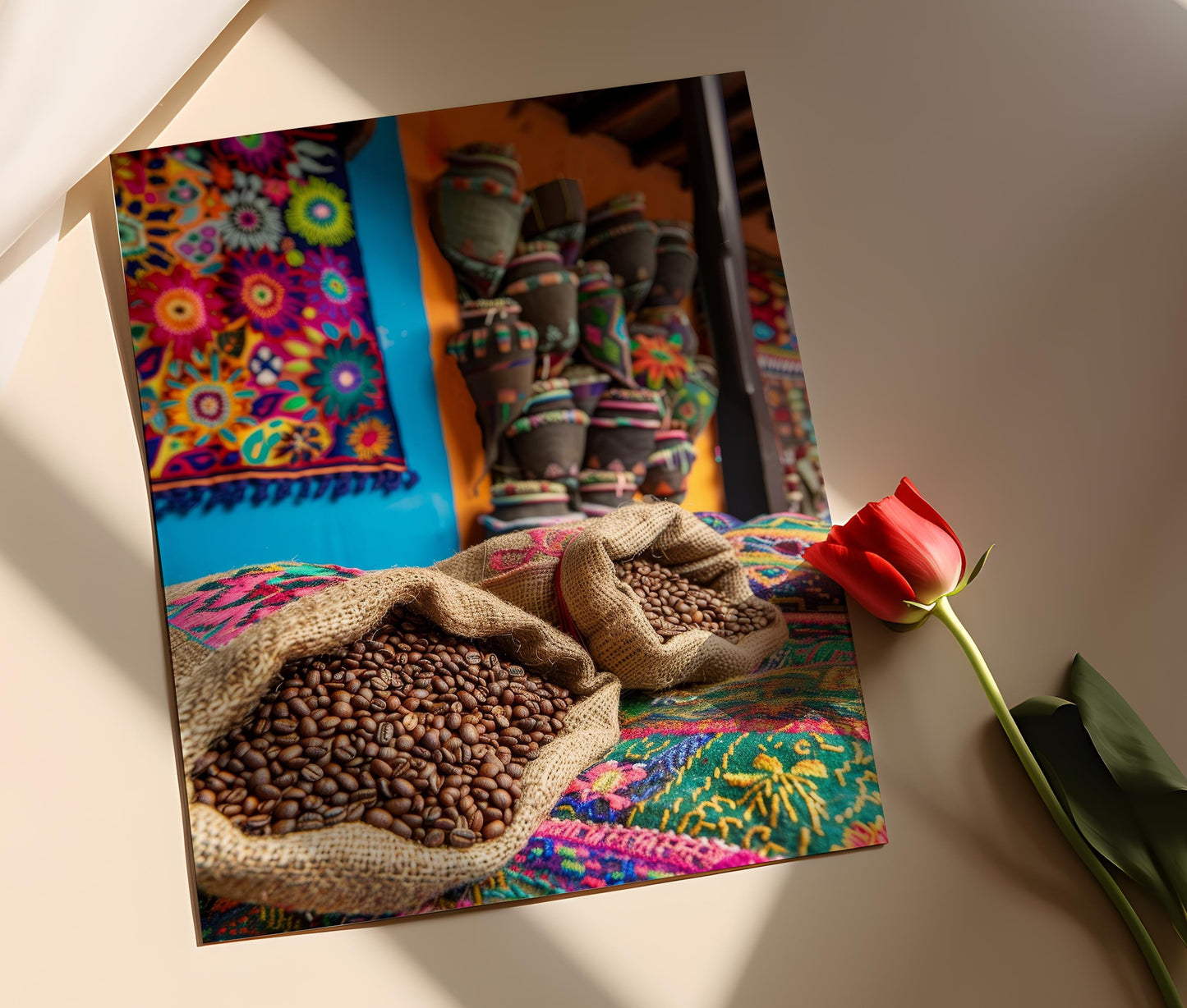 Affiche Café Colombien – Imprimé Artistique Mur Décoratif Vibrant