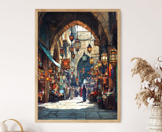 Affiche Souk Al-Hamidiyah – Poster Art du Marché Syrien