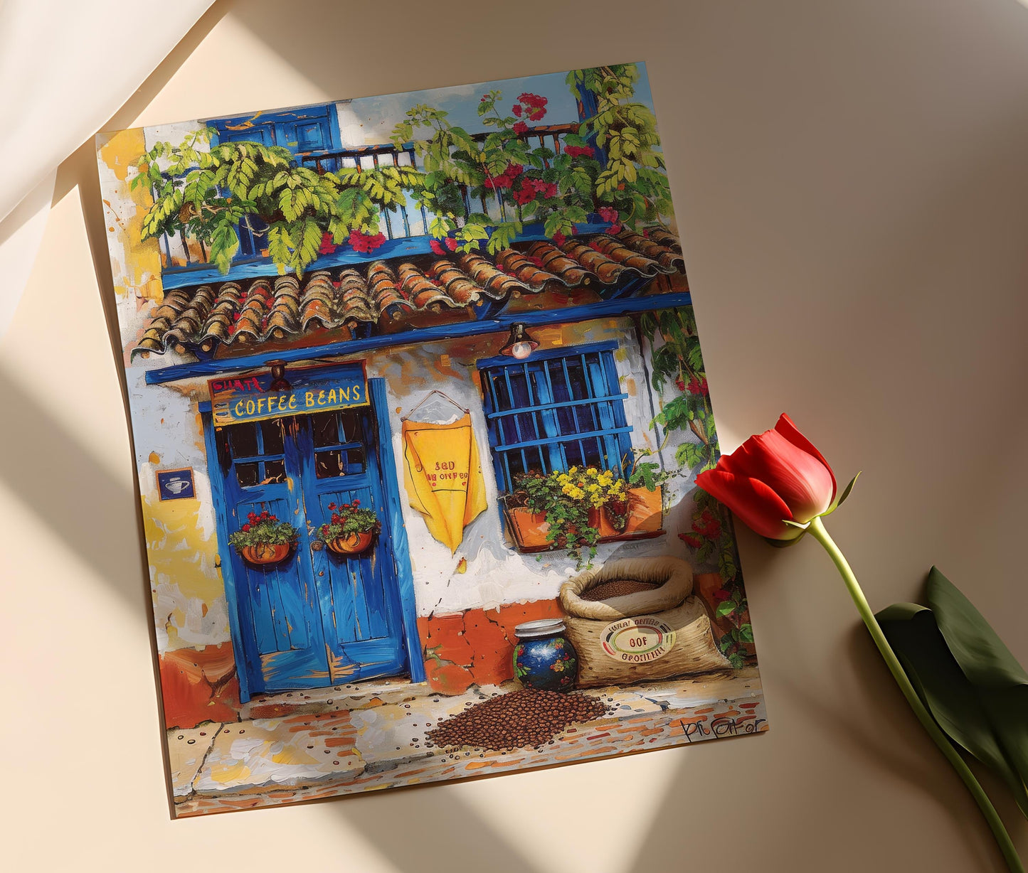 Affiche Café Colombien – Impression Giclée Murale Vibrante