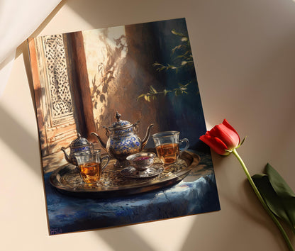 Affiche Set de Thé Marocain – Poster Art des Thés Traditionnels