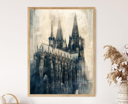 Affiche Cathédrale de Cologne – Poster Architecture gothique allemande