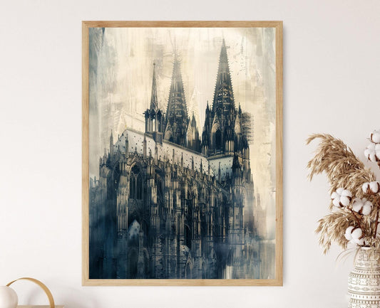Affiche Cathédrale de Cologne – Poster Architecture gothique allemande