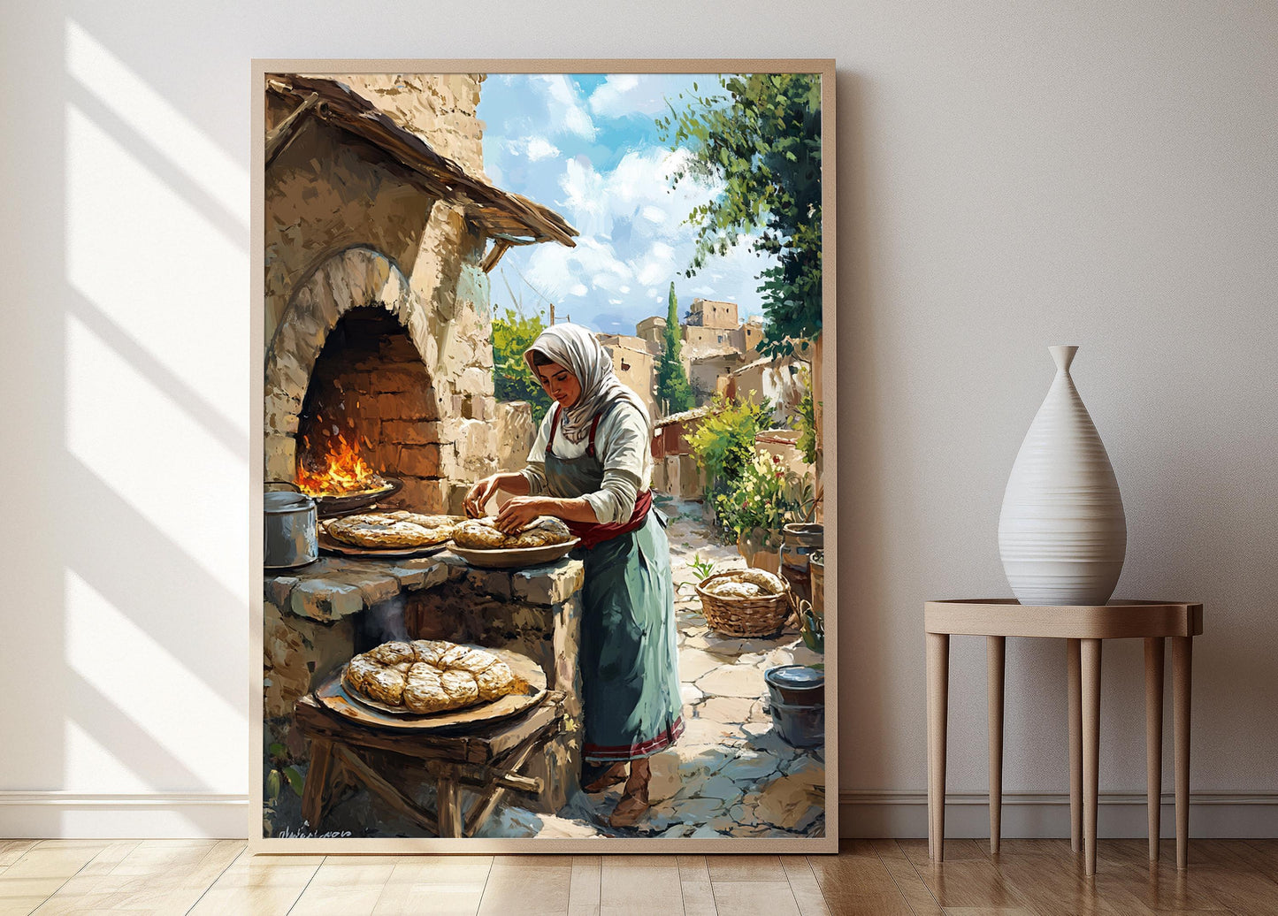 Affiche Art du Pain Iranien – Poster Cuisine Persane Élégant