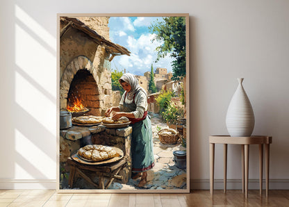 Affiche Art du Pain Iranien – Poster Cuisine Persane Élégant