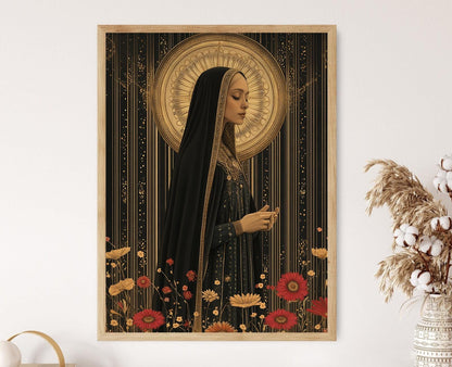 Affiche Sainte Hildegarde de Bingen – Poster Art Spirituelle Médiévale