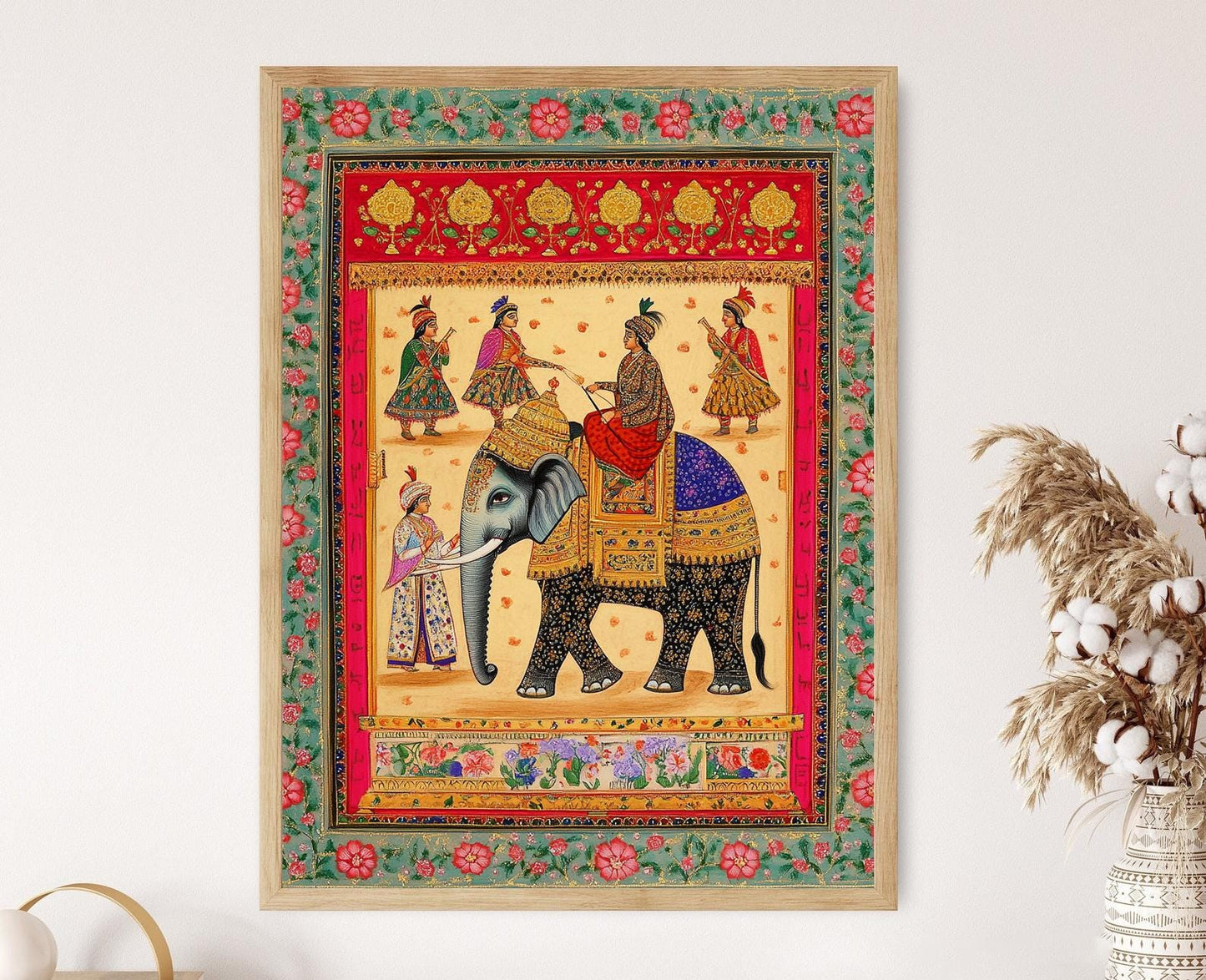 Affiche Miniature de Procession Royale – Art Ancien Indien, Design Héritage