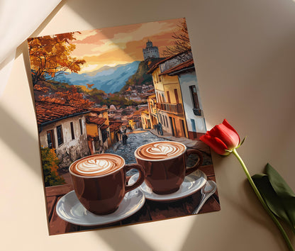 Affiche Chocolat Santafereño – Poster Art Héritage Colombien à Bogotá