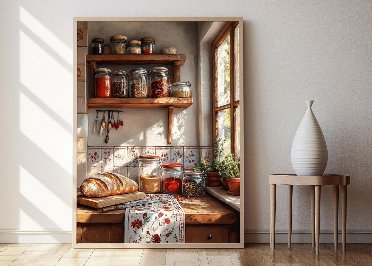 Affiche Cuisine Rustique Serbe – Illustration du Pain et Épices