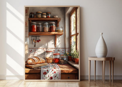 Affiche Cuisine Rustique Serbe – Illustration du Pain et Épices