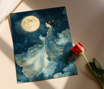 Affiche Chang’e, Déesse de la Lune – Illustration Mythologie Chinoise