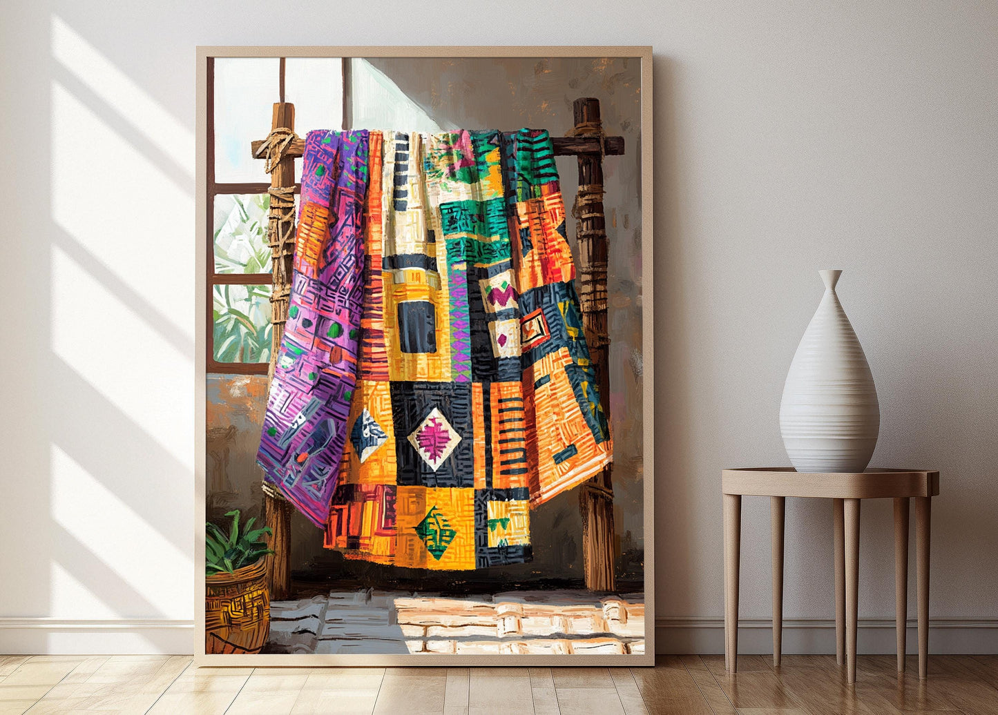 Affiche Textile Africain – Poster Illustration Kente et Motif Tribal