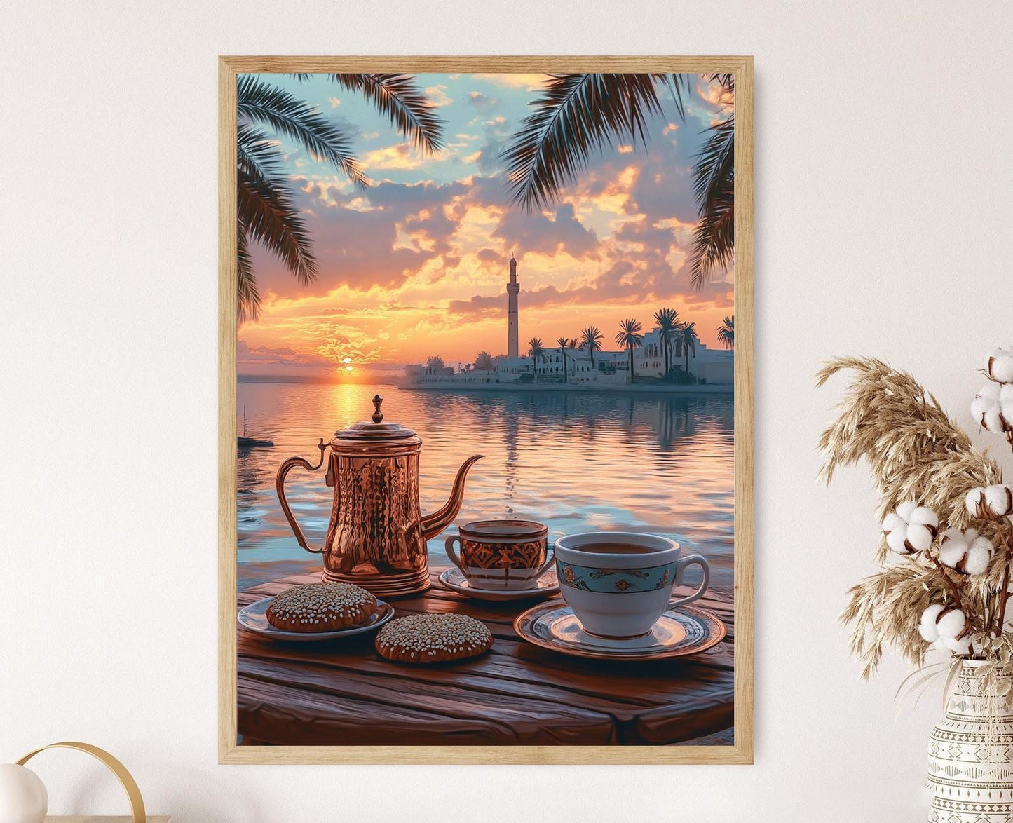 Affiche Café à Basra – Poster Charme Côtier Irakien, Vue sur Shatt al-Arab