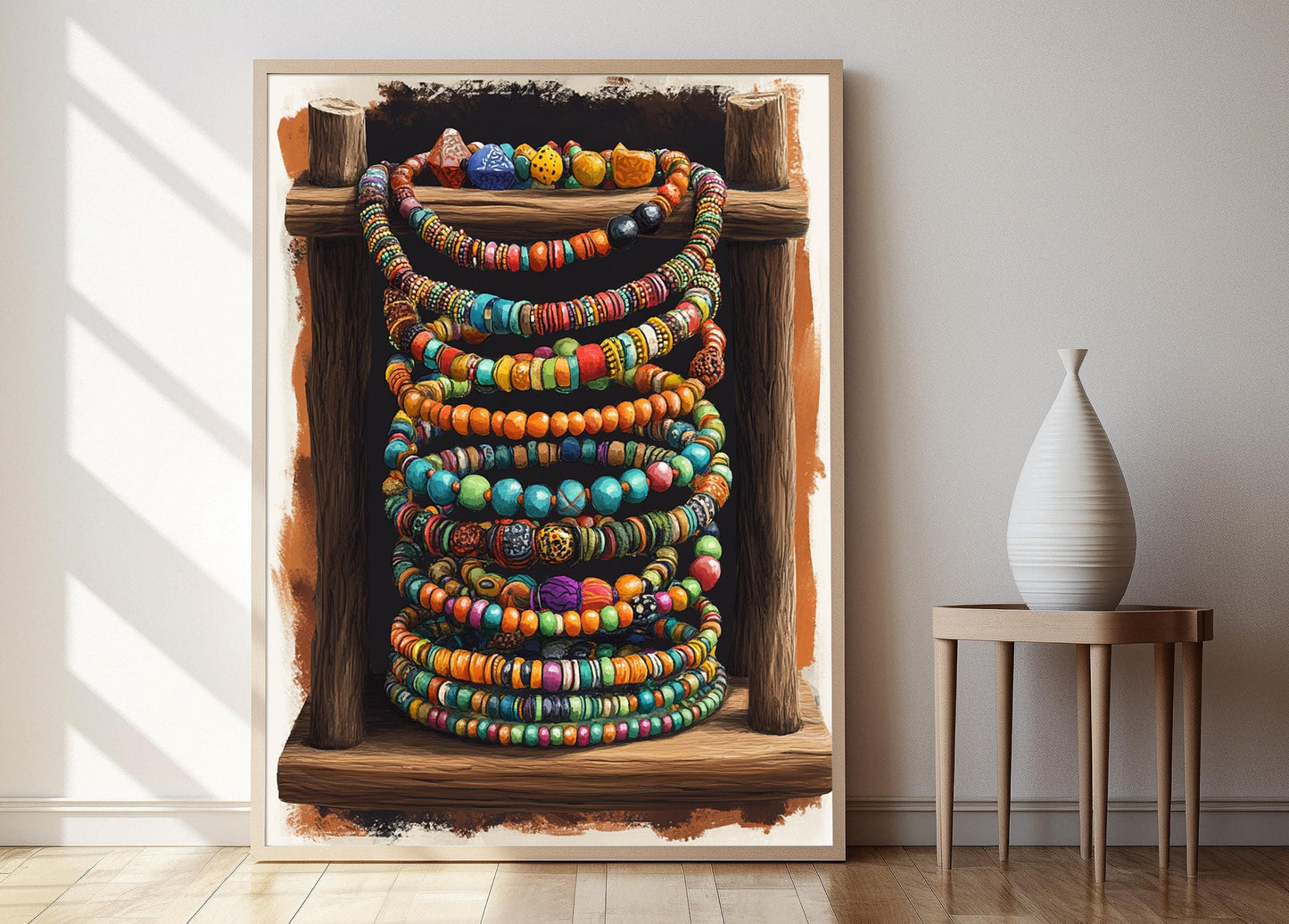 Affiche Bijoux en Perles Africains – Impression Art de Collier et Bracelet Coloré