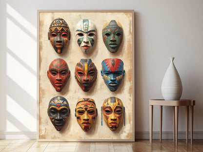 Affiche Masque Africain Traditionnel – Illustration d'Art Tribal
